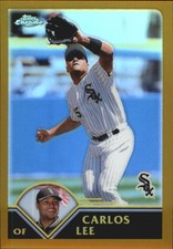 2003 Topps Chrome Gold Refractors White Sox Baseball Card #402 Carlos Lee/449