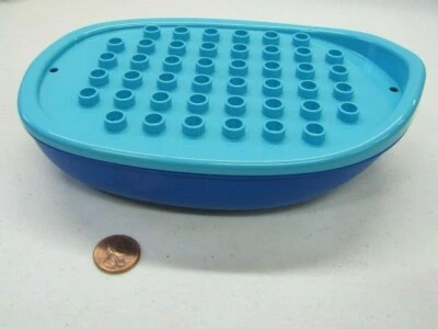 New! Lego Duplo Navy & Azure Blue Floating Boat Raft Ship For Bath Play Building - Image 1 of 4