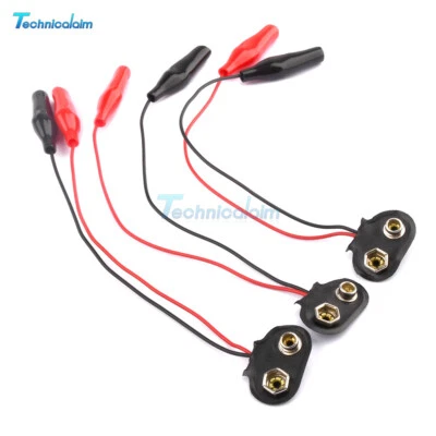 3x 9V Battery Snap Connector to Dual Wire Clips Cable 18CM Alligator Clip Cable