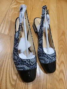 Trotters Dea Dress Pump Black/Black Pearl Python US Women's 7.5 Medium - Picture 1 of 7