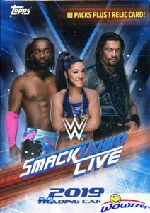 2019 Topps WWE SMACKDOWN LIVE! EXCLUSIVE Factory Sealed Blaster Box-RELIC Card! - Picture 1 of 1