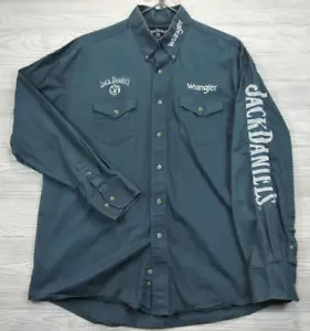 Wrangler Jack Daniels Hemd Large Langarm Knopfleiste Old No 7 Whiskey - Bild 1 von 8