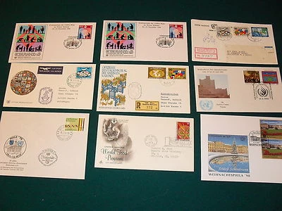 Lote de 250++ estampillas de la ONU MNH y usadas + 33 portadas comerciales y de eventos - envío solo a EE. UU. Foto 1 de 4