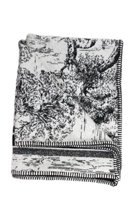 Christian Dior Womens Cashmere Graphic Print Throw Blanket Gray Size 68"X52" - Picture 1 of 4