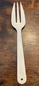 Mid-Century Melamine Salad Fork – Ivory, 2 Flower Handle, Made in USA - Picture 1 of 5