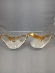 Vintage Pearl China Co Milchkännchen & Zucker Set Opal Glanzgeschirr handbemalt 22k Gold - Bild 1 von 8