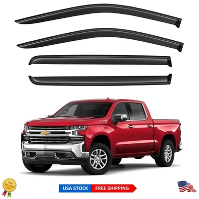 Acrylic Window Visors for 2019-2026 Chevy Silverado & GMC Sierra - Easy Install Foto 1 de 4