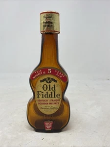 Old Fiddle Brand Whiskey Bourbon Bottle Empty Violin Fiddle Glass Bardstown - Picture 1 of 16