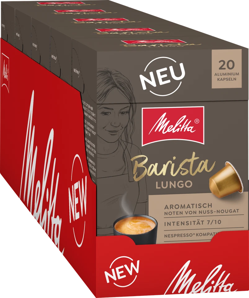 Melitta Barista Lungo Kaffeekapseln, Nespresso® kompatibel, 100 oder 200 Stück - Bild 1 von 1