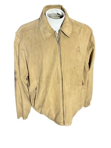 Weatherproof Suede Bomber Jacket XL Tan Absolut Vodka Promo Embroidered 44  - Picture 1 of 11