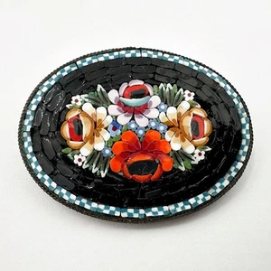 VINTAGE / ANTIQUE ITALIAN MICRO MOSAIC BROOCH - Picture 1 of 3