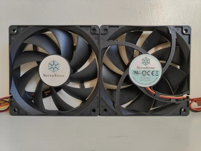 2× Silverstone Fortress FT03 120mm Case Fans – S1202512ELN-3M 12V 3-Pin - Image 1 of 2
