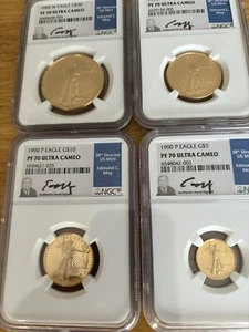 American gold eagle coin set pr7 ed moy signature 4coins in assay 5$ 10$ 25$ 50$ - Picture 1 of 3