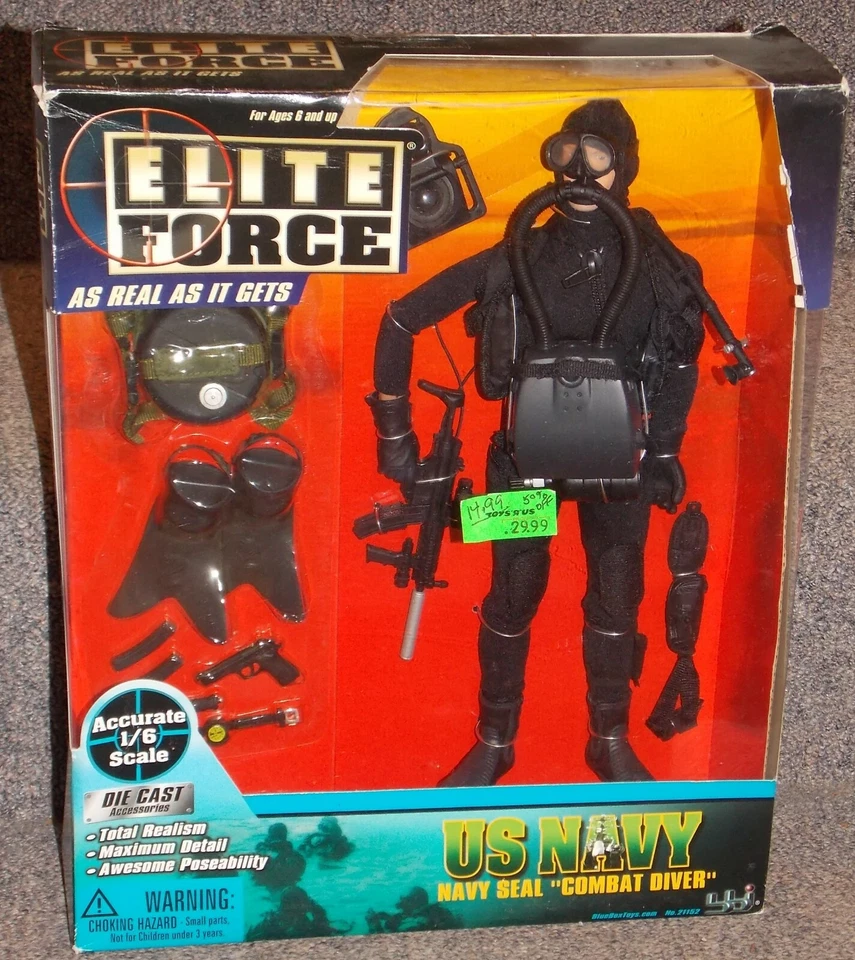 12” Elite Force Navy Seal Combat Diver UDT 1 6 Boxed Action Figure From BBI 2002