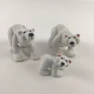 Fisher Price Animal Families White Polar Bear Pack Cub Figures Toy Vintage 1995 - Picture 1 of 6