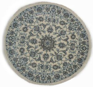 Thick Pile Classic Floral Style Round Rug 5X5 Hand Knotted Oriental Decor Carpet