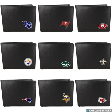 NFL Licensed Bi-Fold Wallets - Classy Leather Like Texture - Pick Your Team Cover