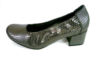 SEMLER Pumps Slipper Schuhe 8 ( 42 ) 9 ( 43 )Weite H Leder schwarz und altsilber - Bild 1 von 4