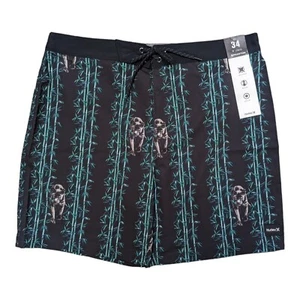 Hurley Mens 34 Phantom Panther Board Shorts Swim Trunks 18" Length Stretch New - Picture 1 of 4
