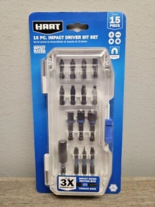 Hart 15-teiliges Schlagschrauber-Bit-Set mit Aufbewahrungskoffer, magnetischer Bithalter - Neu - Bild 1 von 3