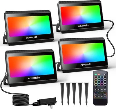 Novostella RGB LED Flood Light Dimmable Landscape Lighting IP66 40W RGBW 4000LM - Image 1 of 4