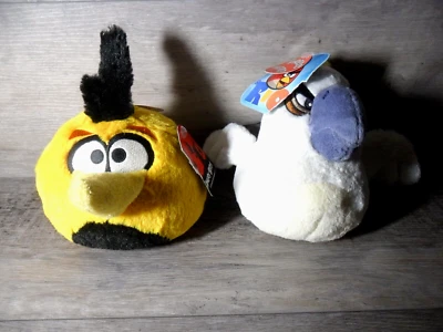 Lote 2 Angry Birds SIN SONIDO Peluche Amarillo Naranja Burbujas Bird & Rio Nuevo con Etiquetas Nuevo con Etiquetas Foto 1 de 4