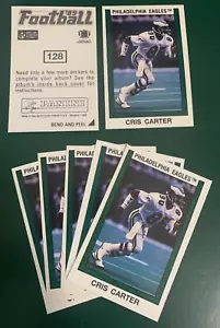 Carta rookie Cris Carter RC, 1989 Adesivi Panini #128, Philadelphia Eagles, HOF - Foto 1 di 1