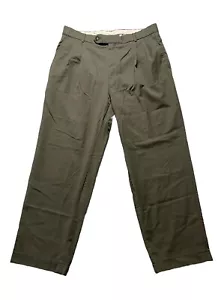 Ballin Anzughose Herren Größe 36 Grün Gerade Plissee Wolle Bündchen Hose 34x30 - Bild 1 von 16