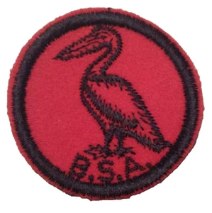 BSA PELICAN PATROL MEDALLION SERIES 4 ROUND FELT "w BSA" BLACK THREADS 1933-40 - Picture 1 of 1