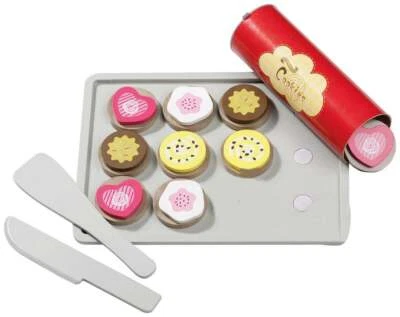 IDEENWELT Plätzchen- Set inkl. 12 Plätzchen mit Garnierung Teigmesser,aus FSC® Holz