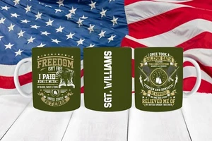 Personalisierte Tasse US Veteran mit Namen/Text 11 Unzen oder 15 Unzen - Bild 1 von 3