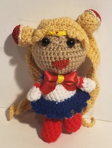 HANDMADE CROCHET AMIGURUMI ANIME CRAFT "SAILOR MOON" DOLL TRIBUTE PARODY FIGURE - Picture 1 of 2