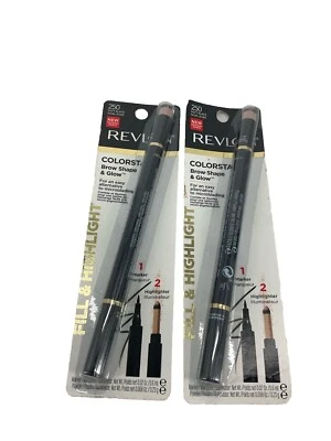 2 PACK Revlon Colorstay Brow Shape & Glow Fill and Highlight 250 Soft Black NEW - Image 1 of 4