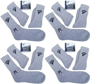 RUCANOR 4 Packs Grey Triple 3 Pack Quality Soft Sport Socks 78% Cotton UK 3-5 - Picture 1 of 3
