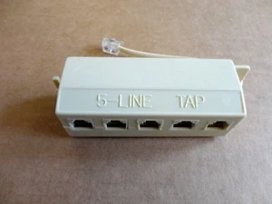 5 Modular Outlet Jack RJ11 4C Telephone Line Splitter Adapter - Zdjęcie 1 z 3