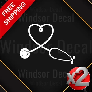 2X Stethoscope Vinyl Decal Sticker, Medical Equipment Design, Healthcare 5" - Picture 1 of 6