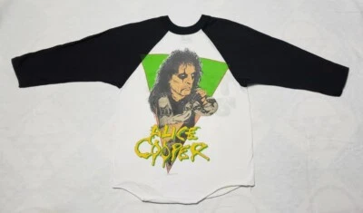 Vintage 1986-87 Alice Cooper Concert 3/4 Jersey Shirt Medium - Original Owner - Image 1 of 4