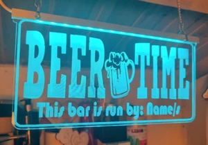 personalised bar sign - light up LED Bar open neon mancave garden bar - Picture 1 of 10
