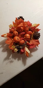 Vintage Halloween Autumn Plastic 4" Candle Ring 9" Diameter - Picture 1 of 3