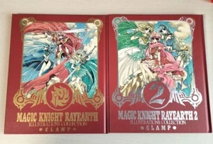 Magic Knight Rayearth 1 & 2 Original Artbook Set Illustration collection CLAMP - Picture 1 of 5
