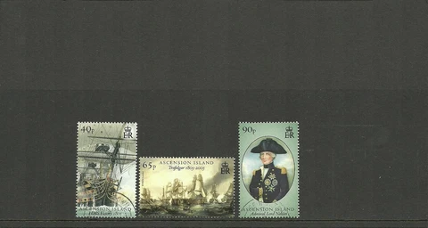 ASCENSION-2005 SG937-939 BICENTENARY OF BATTLE OF TRAFALGAR( 2ND ISSUE) CTO USED Cover