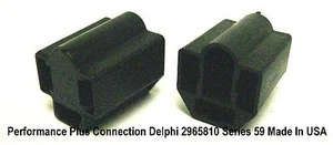 Delphi 2965810 Black 3 Way 59 Series Unsealed Female Connector 2 Pk Made In USA - Picture 1 of 1