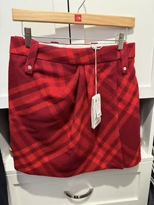 Burberry Wool Check Wrap Skirt New Size US2 - Picture 1 of 5