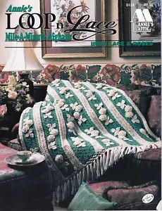 Annie's Loop N Lace Mile A Minute Afghans IRISH LACE & ROSES Pattern 843A - Picture 1 of 2