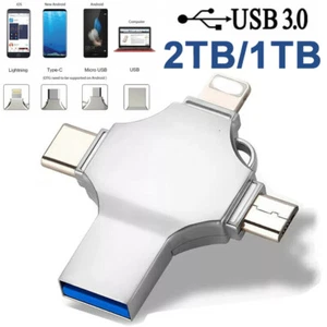 2T 4in1 USB3.0 Memory Photo Stick Flash Drive OTG For iPhone iPad Android TYPE-C - Picture 1 of 19