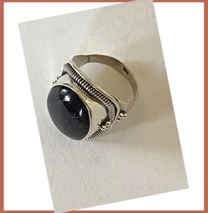 ¡Anillo de plata esterlina de ónix negro natural hecho a mano de la India! - Imagen 1 de 7
