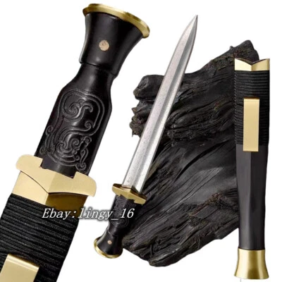 Espada Corta Ébano Estilo Han 43CM*Han Daga China KungFu Jian Afilada Doblada Acero Foto 1 de 4