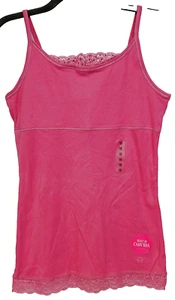Y2K Limited Too Cami Tank Top 18 Rhinestone Silver Lace Neck Jr Pre-Teen Retro - Picture 1 of 8