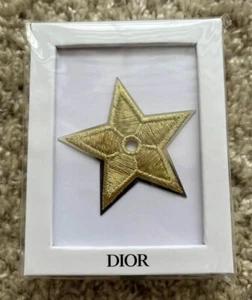 Christian Dior Gold Star Embroidery Brooch Pin Badge Novelty Limited JAPAN NEW - Picture 1 of 1