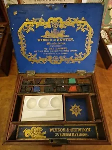 An Antique Winsor & Newton Mahogany Artist Box Late 19th Century - Picture 1 of 24